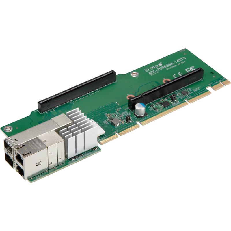 Supermicro AOC-2UR68G4-I4XTS Ultra Riser Card 2U with Quad port 10GbE 2x RJ45 and 2x SFP+