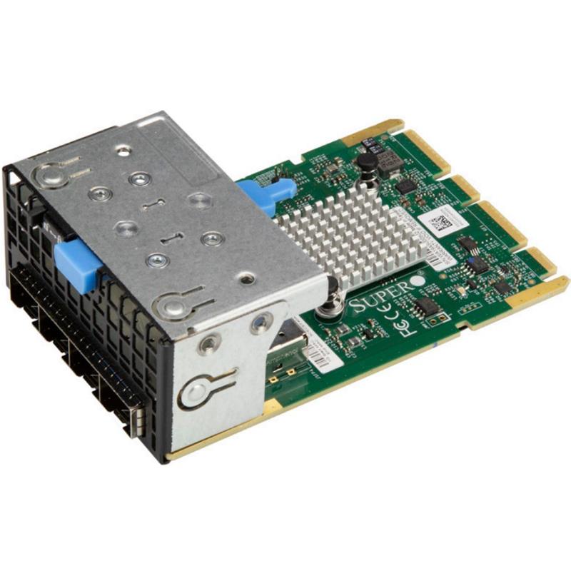 Supermicro AOC-AG-i4S i350 Network Controller Card - Four SFP Connectors Advanced I/O Module (AIOM) OCP 3.0 Form Factor 1U Height Bracket