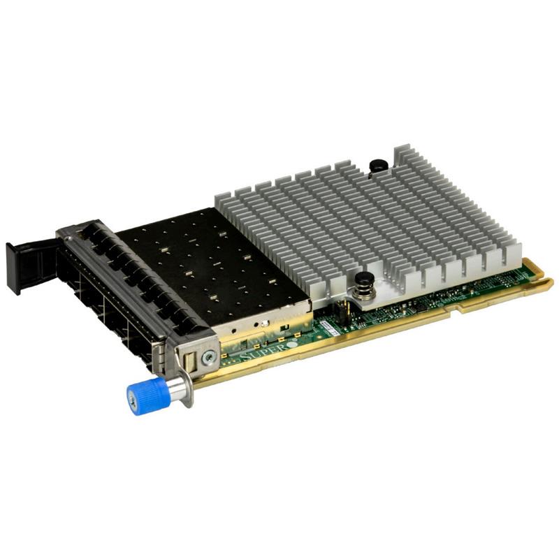 Supermicro AOC-A25G-i4SM E810-CAM1 25GbE Network Adapter Quad SFP28 Ports PCIe 4.0 x16 AIOM OCP 3.0 Form Factor