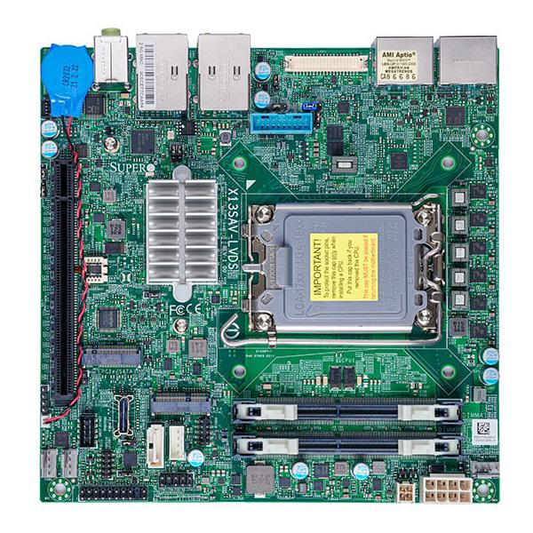 Supermicro X13SAV-LVDS Motherboard Mini-ITX Single Socket LGA-1700 For 14th/13th/ 12th Generation Intel Core i9/i7/i5/i3/Pentium/Celeron Processor