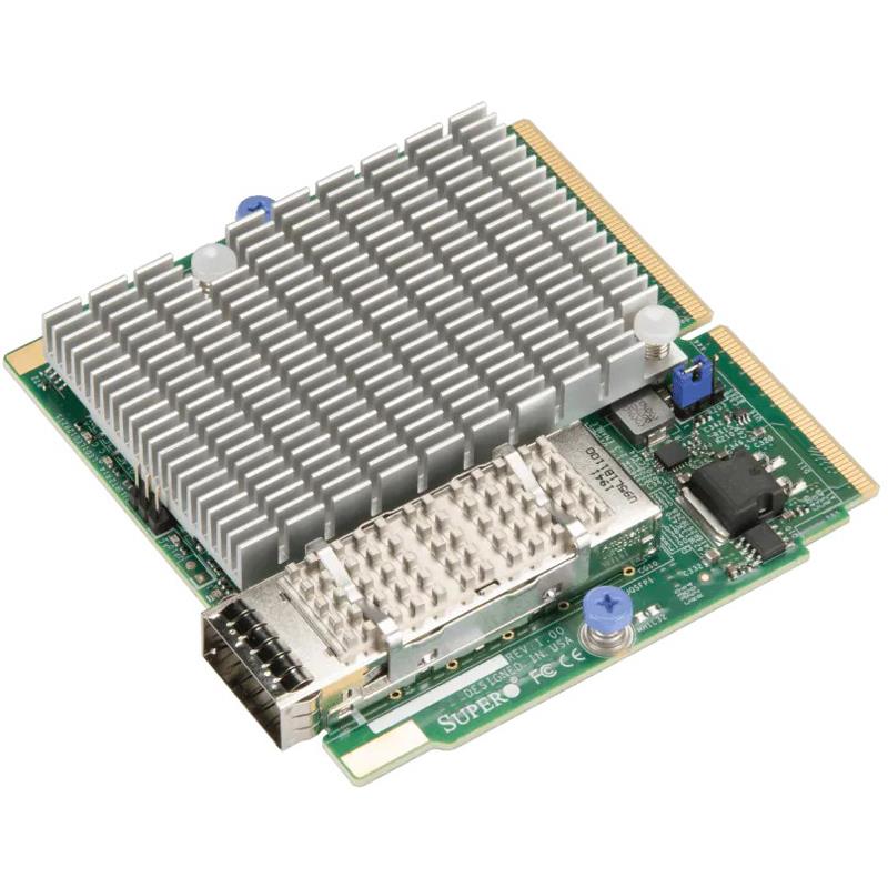 Supermicro AOC-MIBE6-M1C Single-port 100Gbps Versatile InfiniBand and Ethernet Controller Card - Super I/O Module (SIOM) Form Factor