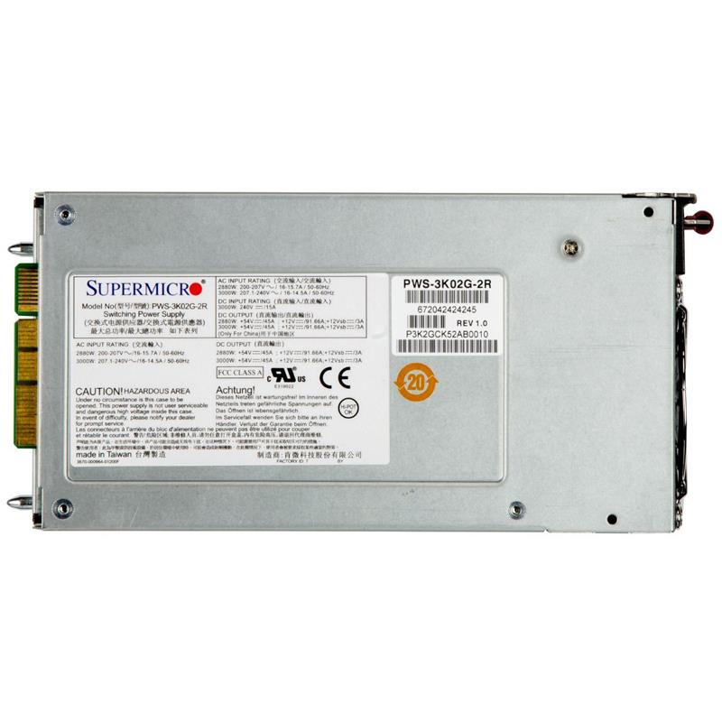 Supermicro PWS-3K02G-2R 2U Redundant AC-DC Power Supply 3000W 80 Plus Titanium