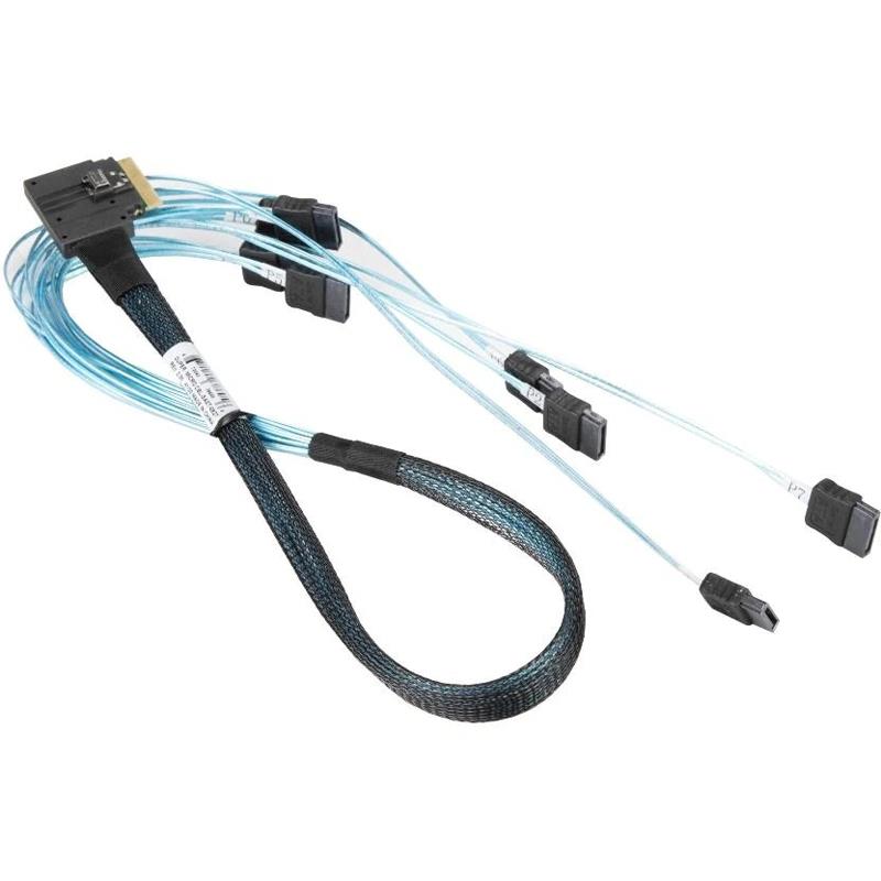 Supermicro CBL-SAST-0827 Slimline SAS Cable 2.29 ft (70CM) SFF-8654 to 8 SATA