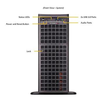 Supermicro SYS-740GP-TNRBT GPU 4U Full-Tower Barebone Dual Intel Xeon Scalable Processors 3rd Generation
