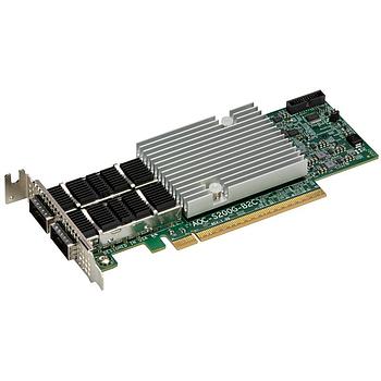 Supermicro AOC-S200G-B2C 200Gb Ethernet Controller Card Low-profile Dual QSFP112 Connectors Powered By Broadcom BCM57608 2x200GbE Controller PCIe Gen 5.0 x16