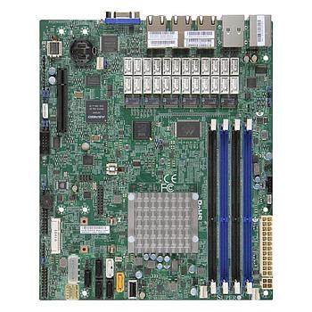 Supermicro A1SRM-LN7F-2758 Motherboard mATX Intel Atom C2358 SoC, up to 64GB DDR3, SATA3 / SATA2, 7 Gigabit LAN, VGA