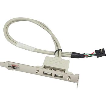 Supermicro CBL-0083L 15.75in USB 2.0 Cable 2-port w/ Bracket