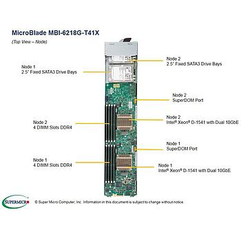 Supermicro MBI-6218G-T41X-PACK MicroBlade Barebone Embedded Processor