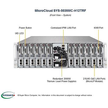 Supermicro SYS-5039MC-H12TRF MicroCloud Barebone Single CPU, 12-Node