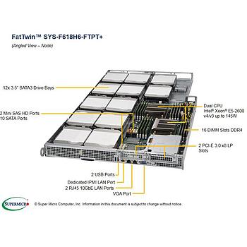 Supermicro SYS-F618H6-FTPT+ Twin Barebone Dual CPU, 4-Node