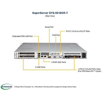 Supermicro SYS-5018GR-T 1U Barebone Single Intel Processor