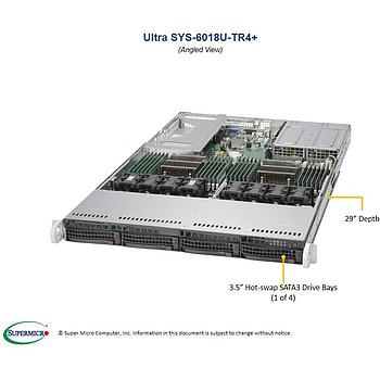 Supermicro SYS-6018U-TR4+ 1U Barebone Dual Intel Processor