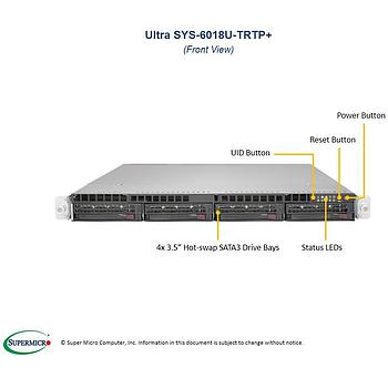 Supermicro SYS-6018U-TRTP+ 1U Barebone Dual Intel Processor