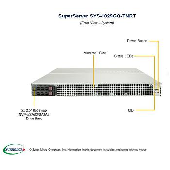 Supermicro SYS-1029GQ-TNRT 1U Barebone Dual Intel Processor