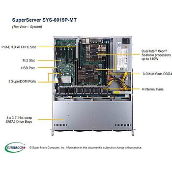 Supermicro SYS-6019P-MT 1U Barebone Dual Intel Processor