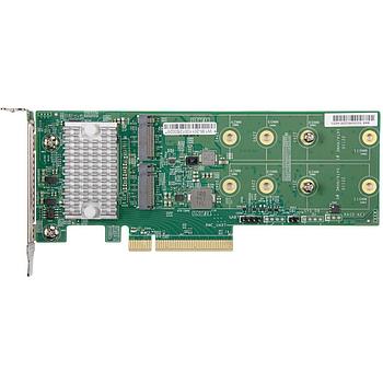 Supermicro 2-Port M.2 NVMe Add-on Card Gen3 PCIe x8 RAID 0 & 1 for X11, X12, H11, H12 Based Systems, AOC-SLG3-2NM2